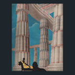 Vintage Art Deco French Woman with Lion Au Louvre Poster<br><div class="desc">From a vintage 1920's Au Louvre Paris department store catalogue.</div>