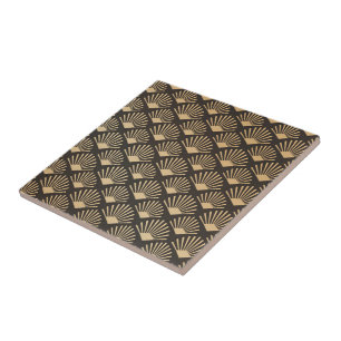 Vintage Art Deco Gatsby Fan Pattern  Ceramic Tile