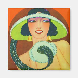 Vintage Art Deco Girl Magnet