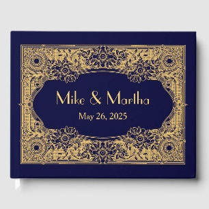 Vintage Art Deco Gold Frame Guest Book