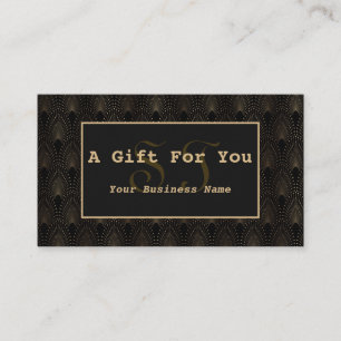 Vintage Art Deco Gold Monogram Makeup Artist Loyalty Card