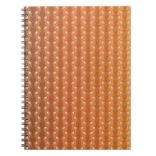 Vintage art deco gold peacock feather pattern notebook