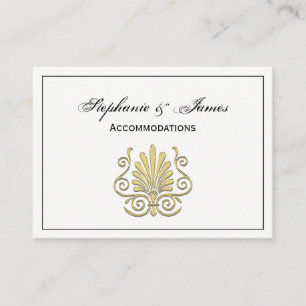 Vintage Art Deco Gold Plume Arabesque Business Card