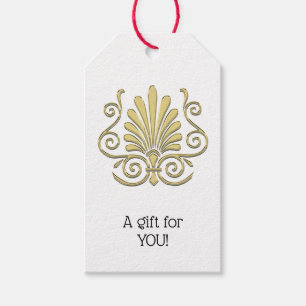 Vintage Art Deco Gold Plume Arabesque Gift Tags