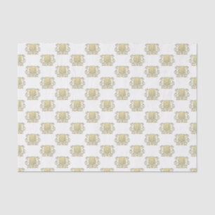Vintage Art Deco Gold Plume Arabesque Tissue Paper
