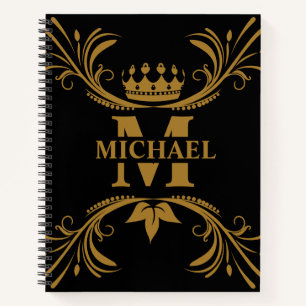 Vintage Art Deco Golden Name Monogram Notebook