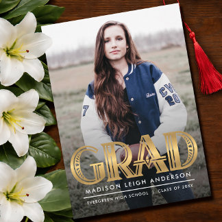Vintage Art Deco Grad Photo Announcement
