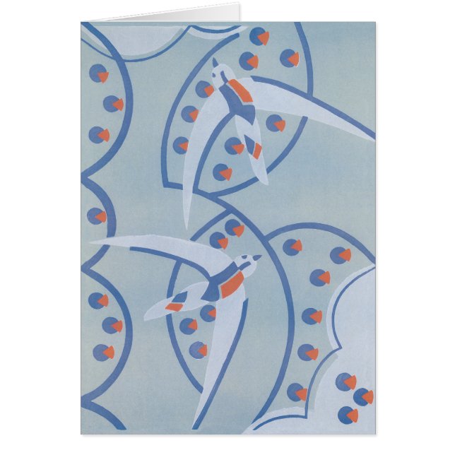 Vintage Art Deco Jazz Pochoir Birds Animal Pattern (Front)