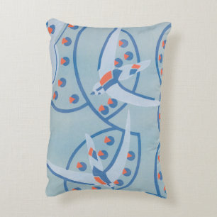 Vintage Art Deco Jazz Pochoir Birds Animal Pattern Decorative Cushion