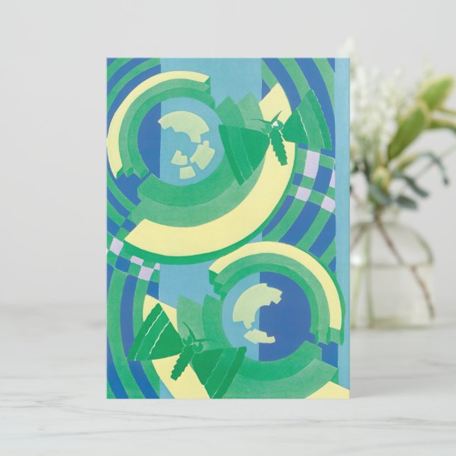 Vintage Art Deco Jazz Pochoir Garden Butterflies (Standing Front)