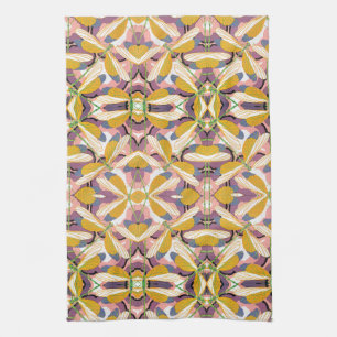 Vintage Art Deco Jazz Pochoir Garden Dragonflies Tea Towel