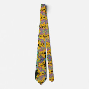 Vintage Art Deco Jazz Pochoir Garden Grasshoppers Tie