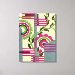 Vintage Art Deco Jazz Pochoir Geometric Pattern Canvas Print