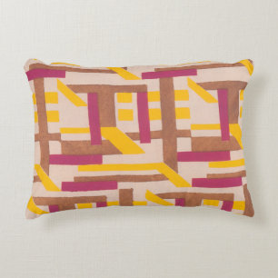 Vintage Art Deco Jazz Pochoir Geometric Pattern Decorative Cushion