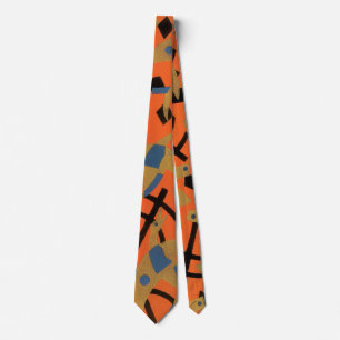 Vintage Art Deco Jazz Pochoir Golden Birds Animal Tie