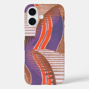 Vintage Art Deco Jazz Pochoir Stair Step Pattern iPhone 16 Case