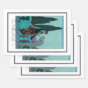 Vintage Art Deco La Villa d'Este by George Barbier Wrapping Paper Sheet