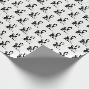 Vintage Art Deco Lady With Pearls Black Transp Wrapping Paper