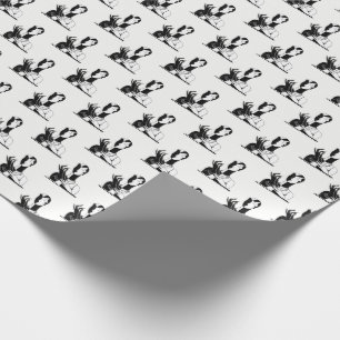 Vintage Art Deco Lady With Pearls Blk White Wrapping Paper