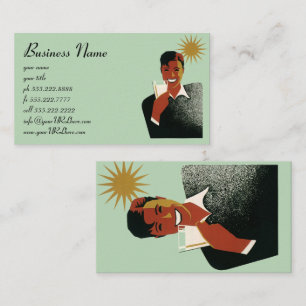 Vintage Art Deco Man, Cold Drinks in the Summer Business Card