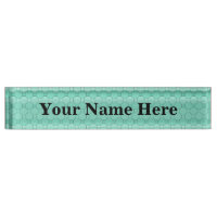 Vintage Art Deco Mint Green Geometric Mosaic Name