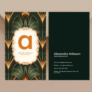 Vintage Art Deco Monogram Business Card