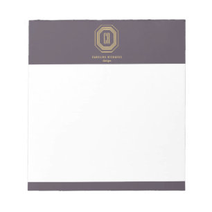 Vintage Art Deco Monogram Gold/Purple Notepad