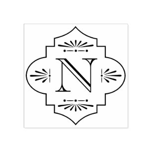 Vintage Art Deco Monogram Initial Rubber Stamp