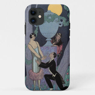 Vintage Art Deco Moonlight Love Triangle iPhone 11 Case