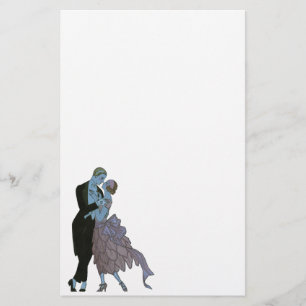 Vintage Art Deco Newlyweds, Love Wedding Dance Stationery