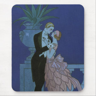Vintage Art Deco Newlyweds, Oui by George Barbier Mouse Pad