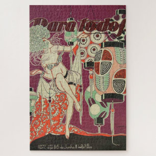 Vintage Art Deco - Para Todos - Curly Hair Jigsaw Puzzle