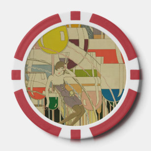 Vintage Art Deco - Para Todos - Psychedelic Wine Poker Chips
