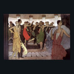 Vintage Art Deco Paris Night Dance Hall by Orazi Poster<br><div class="desc">This is a digitally enhanced print of a vintage 1927 Art Deco painting of a dance hall at night in Montmartre,  Paris by Manuel Orazi.</div>