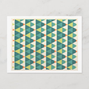 Vintage Art Deco Pattern in Green Postcard