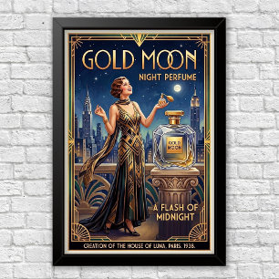 Vintage Art Deco Perfume Advertisement Poster