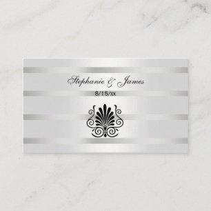 Vintage Art Deco Plume Black White Escort Cards