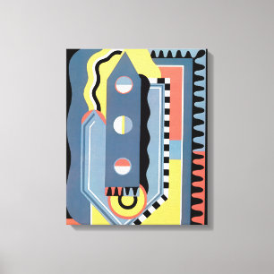 Vintage Art Deco Pochoir Jazz Geometric Patterns Canvas Print