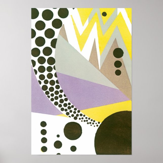 Vintage Art Deco Pochoir Jazz Geometric Patterns Poster (Front)