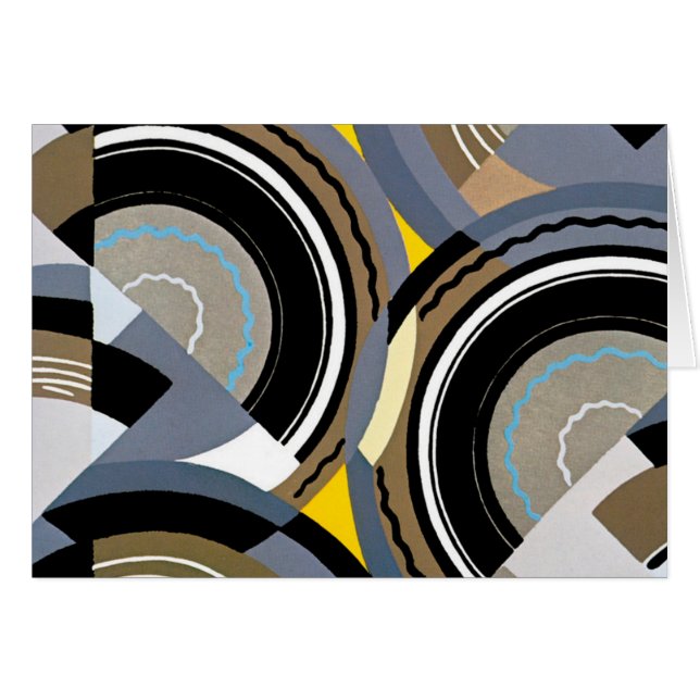 Vintage Art Deco Pochoir Jazz Geometric Shapes (Front Horizontal)