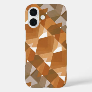 Vintage Art Deco Pochoir Jazz Tan Geometric Shapes iPhone 16 Case