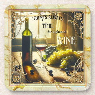 Vintage Art Deco Red Wine Coasters