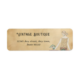 Vintage Art Deco Retro Return Address Return Address Label