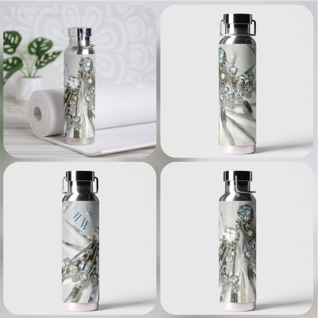 Vintage Art Deco Rhinestones Elegant Glamourous Water Bottle (Creator Uploaded)