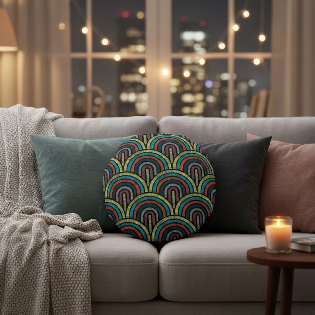 Vintage Art Deco Round Cushion (Creator Uploaded)