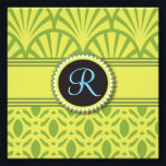 Vintage Art Deco Scalloped Lime Photo Print<br><div class="desc">Art Deco Scalloped Pastel Lime Monogram is easy to customise and can be used for many occasions: birthday,  graduation,  homecomings,  reunions,  advertising or commemoration.</div>