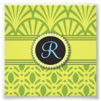 Vintage Art Deco Scalloped Lime