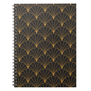 Vintage Art Deco Seamless Pattern. Geometric decor Notebook