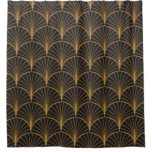 Vintage Art Deco Seamless Pattern. Geometric decor Shower Curtain
