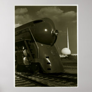 Vintage Art Deco "Steampunk" Locomotive Poster